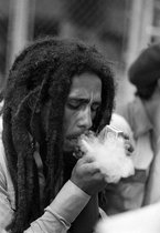 Bob Marley smoke A3-poster zwart/wit