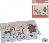 Kerst Cadeau Kinderen - Speelgoed Jongens - Puzzels kinderen - dieren puzzel - Hert/Beer/Konijn/bomen - legpuzzel - 48 puzzelstukjes - vanaf 3 jaar