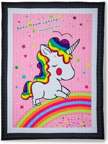 Baby cadeau meisje - Vloerkleed kinderen -  Unicorn Regenboog - Vloerkleed groot formaat - met opbergtas - kindertapijt - speelkleed meisje - Roze