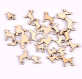 50 mini houten honden figuurtjes - hout - hond - honden - hondendecoratie - honden decoratie - hondenrassen