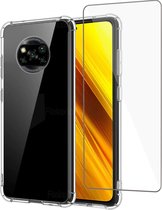 Xiaomi Poco X3 Pro Hoesje - Case Transparant + Xiaomi Poco X3 Pro Screenprotector - Beschermglas