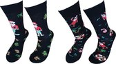 2 PAAR - Verjaardag cadeau - Grappige sokken - Kerst sokken - Mismatch Sokken - Leuke sokken - Vrolijke sokken - Luckyday Socks - Kerst Cadeau sokken - Socks waar je Happy van word