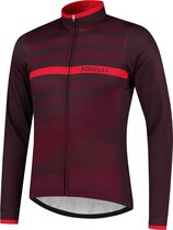 Rogelli Stripe Fietsshirt Lange Mouw - Wielershirt Heren - Bordeaux/Paars/Rood - Maat 3XL