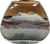 Rasteli Vaas-Siervaas Plat Glas Bruin-Blauw-Gemêleerd L 23.5 cm B 6.5 cm H 19 cm