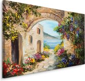 Peinture Maison pittoresque au bord de la mer (impression sur toile), multicolore, 4 tailles, impression premium
