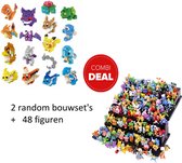 48 pokemon figuurtjes + 2 pokemon bouwset's - speelgoed - 6 kaarten - figuren - Combi Deal
