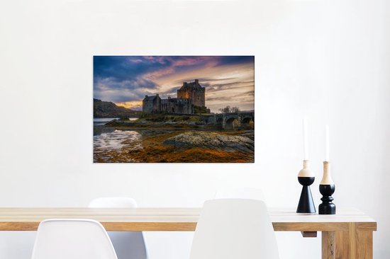 Canvas Schilderij Kasteel aan het water - 60x40 cm - Wanddecoratie