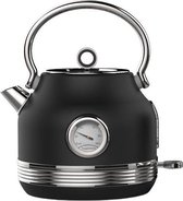 Kitchen & Home Retro Waterkoker - RVS - Zwart