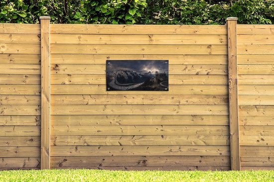 Affiche de jardin Observatoire en Suisse - 80x40 cm - Décoration murale Outdoor - Affiche de jardin - Toile de jardin - Affiche de clôture - Peinture de jardin