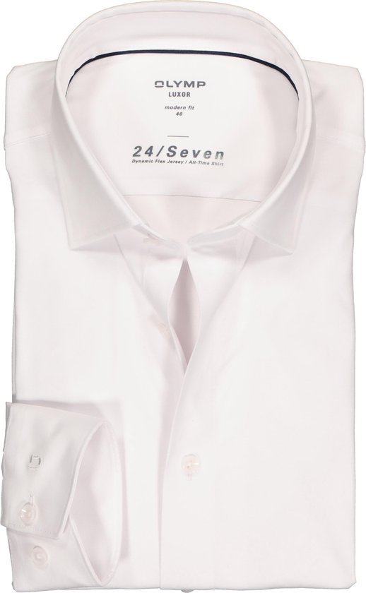 OLYMP Luxor 24/Seven modern fit - jersey blanc - Iron friendly - Côtes : 45