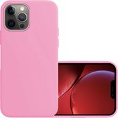 iPhone 13 Pro Max Hoesje Licht Roze Cover Silicone Case Hoes