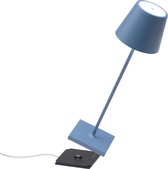 Zafferano - Poldina Pro hoog - Blauw -H38cm - Ledlamp - Terraslamp - Bureaulamp – Tafellamp – Snoerloos – Verplaatsbaar – Duurzaam - Voor binnen en buiten – LED - Dimbaar - 3000K –