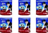 Felix - Kattenvoer - Crunchy & soft - Rund & kip - 750 gram - per 6 verpakkingen