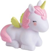 spaarpot Eenhoorn meisjes 15,5 cm PVC roze/wit