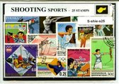 Schietsport – Luxe postzegel pakket (A6 formaat) : collectie van 25 verschillende postzegels van schietsport – kan als ansichtkaart in een A6 envelop - authentiek cadeau - kado - g