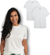 Zipster Dames T-shirt Bamboe 2-pack - Anti-Zweet - Wit - Maat XL