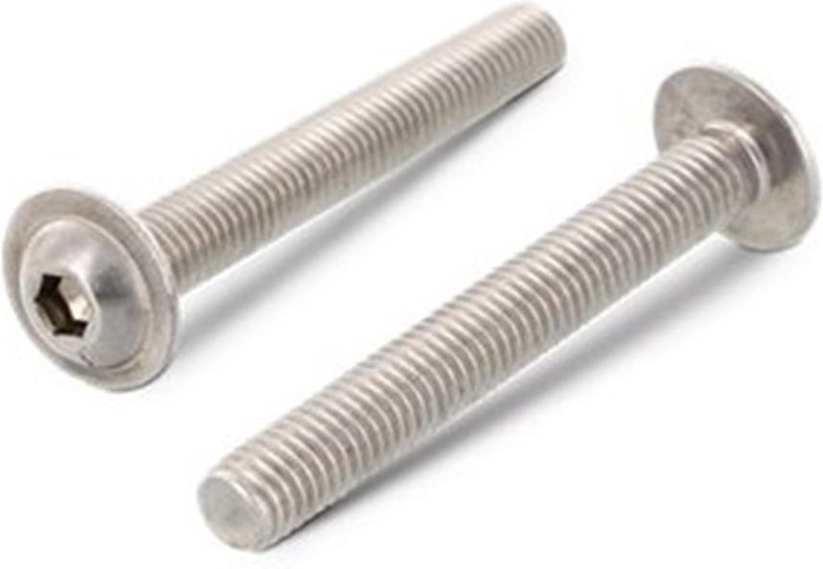 Inbusbout Iso7380+Flens Bk M6X12 Rvs A2 - 200 stuks