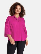 SAMOON Dames Blouse met wijde 3/4-mouwen EcoVero Electric Magenta-52