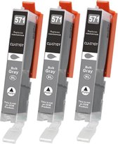 MediaHolland® Huismerk Cartridges CLI571GY CLI571 Grijs geschikt voor Canon Multipack 3 stuks