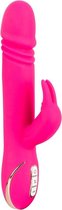 Vibe Couture – Oplaadbare Rabbit Skater Stoot Vibrator met Stimulatie Ribbels en Eikel – 23 cm – Roze