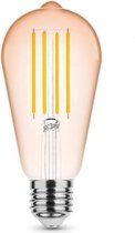 Modee Lighting - LED Filament lamp E27 - ST64 - 4W vervangt 33W - 1800K zeer warm wit licht - Tall