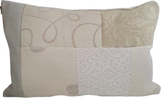 Toetie & Zo - Kussen - Creme - Patchwork - Handgemaakt - 60x40