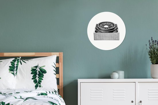 WallCircle - Tableau - Boussole Vintage Et - Multicolore - 30 X 30 Cm
