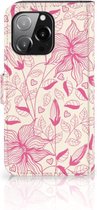 Telefoon Hoesje iPhone 13 Pro Magnet Case Pink Flowers