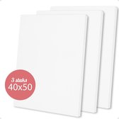 Trizzle Canvas Schildersdoek – 3 stuks Schildersdoeken 40x50 – Groot Schilderdoek Paneel Wit voor Schilderen