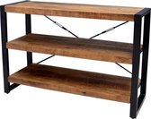 Boekenkast Lucas met 3 planken mangohout en metaal 120x40x80 cm