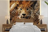 Behang - Fotobehang Luipaard - Dieren - Wild - Breedte 240 cm x hoogte 240 cm