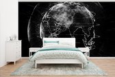Behang - Fotobehang Aarde - Lijn - Zwart - Wit - Breedte 500 cm x hoogte 280 cm