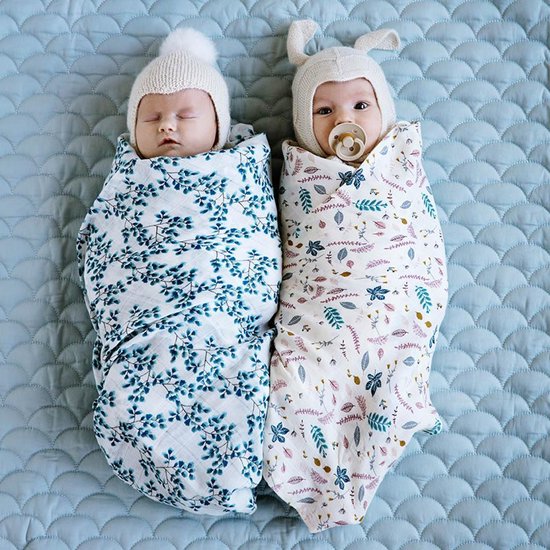 Camcam hydrofiele doek of swaddle Pressed Leaves- roze van Camcam — afbeelding 3