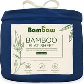 Bamboe Laken | 240cm x 290 | Blauw Marine | Bovenlaken 2-Persoons | Ultrazacht plat laken | Luxe Bamboe Beddengoed | Hypoallergeen lakens | Puur Bamboe Viscose Rayon | Ultra-ademen