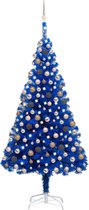 Huis en Tuin Depot Kunstkerstboom Met Led'S En Kerstballen 240 Cm Pvc Blauw