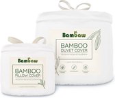 Bamboe Beddengoed Set - Dekbedovertrek 200x200 met 2 Kussenslopen 65x65 - Wit - Volwassen tweepersoons bed - Luxe ultra-ademende stof - Cadeau voor vrouw en man - Bambaw