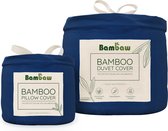 Bamboe Beddengoed Set - Dekbedovertrek 200x200 met 2 Kussenslopen 65x65 - Blauw Marine - Set 2 persoons - Ultra-zacht milieuvriendelijke beddenset - Bambaw