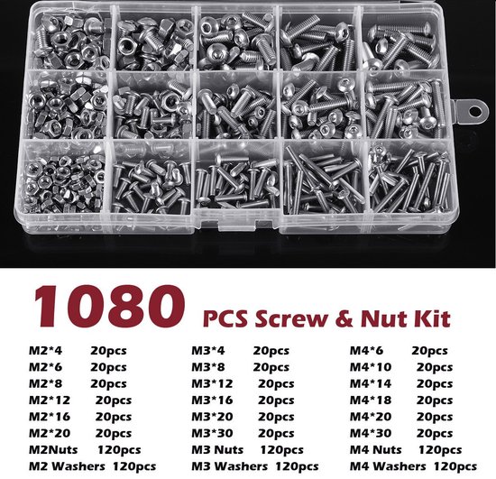 Swpeet 294Pcs Universele RC Schroefkit, 304 RVS RC Reparatie