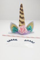 Unicorn | Cake Topper | Eenhoorn Versiering | Taart Versiering | Taarttopper | Verjaardag | Goud