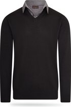 Cappuccino Italia - Heren Sweaters Mock Pullover Zwart - Zwart - Maat S