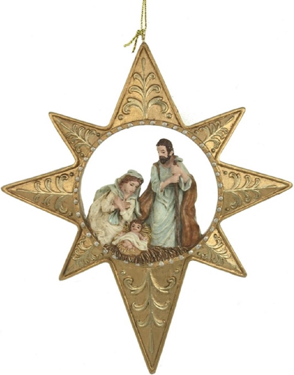 Meander | Kerstornament Holy Family in ster | Kersthanger
