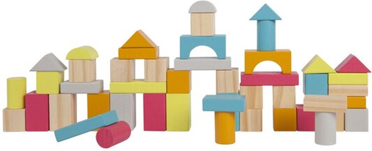 Houten blokken set - speelblokken set - speelset blokken - blokken - houten blokjes - houten blokken 1 jaar - mega bloks - bouwblokken