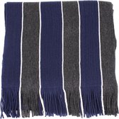 Gestreepte sjaal - Warme sjaal - Blauw grijze sjaal - Acryl sjaal