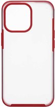 Shop4 - iPhone 13 Pro Max Hoesje - Harde Back Case Mat Transparant Rood