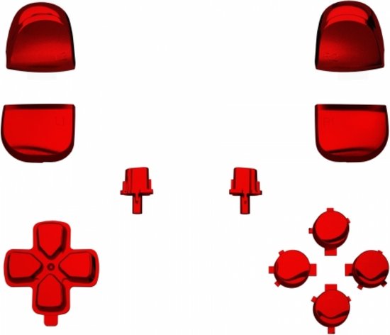 Skins de console CS - Boutons du contrôleur PS5 - Chrome rouge - Set de boutons 11 en 1