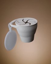 My Chupi Snack Cup Beige - Snack Beker - Inklapbaar - Siliconen - Duurzaam - Baby - Peuter - Dreumes - Servies - Babyeetset - Onderweg