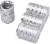 TT-products ventieldoppen 3-rings Silver aluminium 4 stuks zilver - auto ventieldop - ventieldopjes