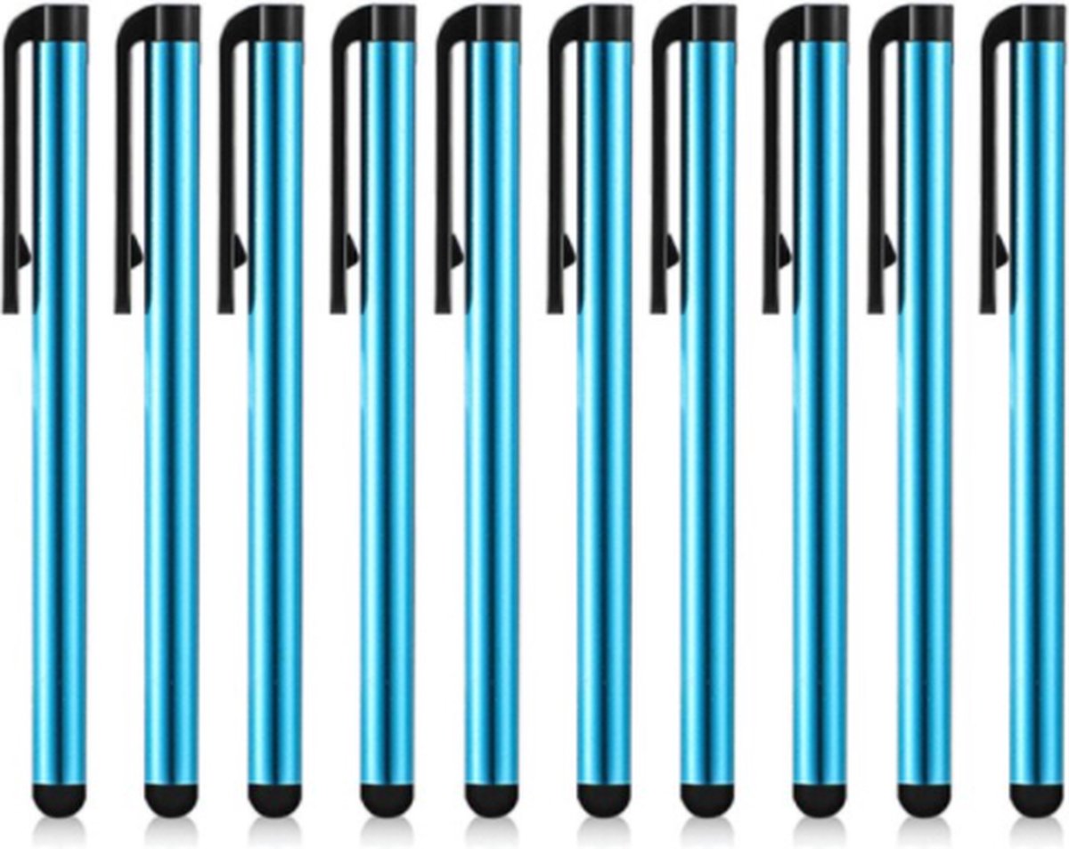 AFECTO® set van 10 stuks stylus pen | licht blauw | voor Tablet, Smartphone en pc
