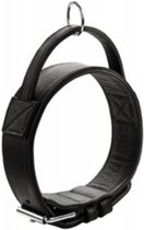 HB Larvik met handvat 70 / L-XL leer, zwart - hond - halsband