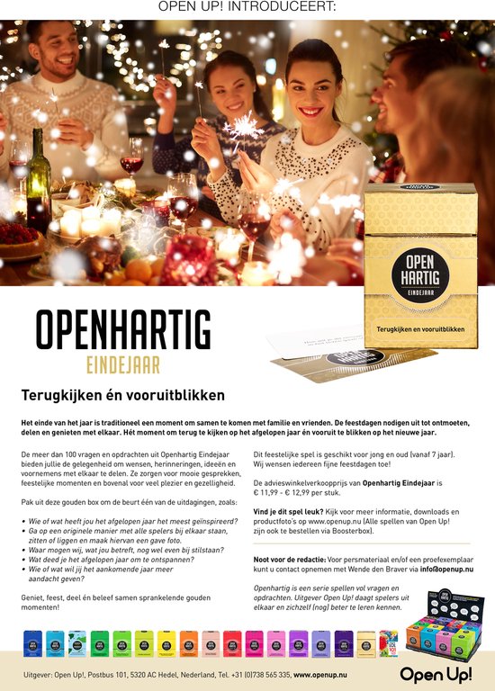 Openhartig Eindejaar - Nederlandstalige Gespreksstarter - Open Up!